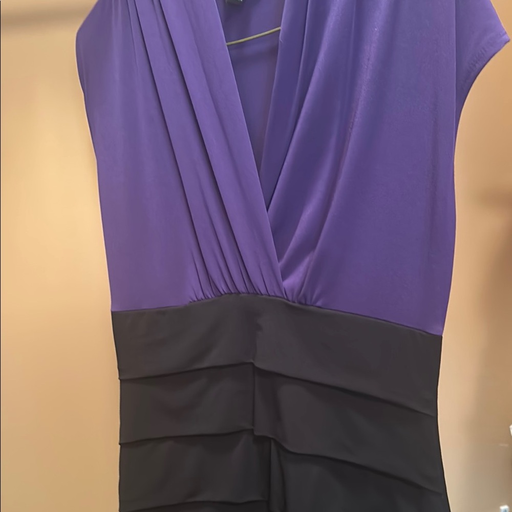 Elegant Purple and Black Mini Dress